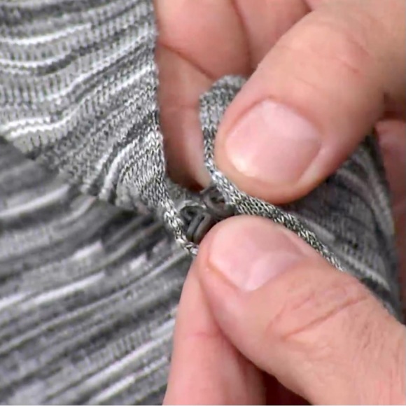 Joan Rivers Heathered Space-Dyed Knit Boyfriend Cardigan NWT Black/White A262485 - Picture 4 of 15